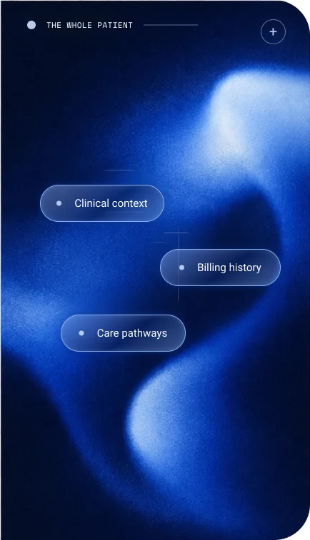 The whole patient — Chart.ai unifies clinical context, billing history, and care pathways.